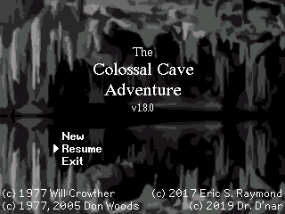 A port of Colossal Cave Adventure, a very early text adventure