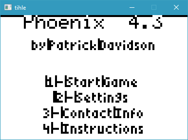 The Phoenix menu appears, with some visual artifacts but legible text.