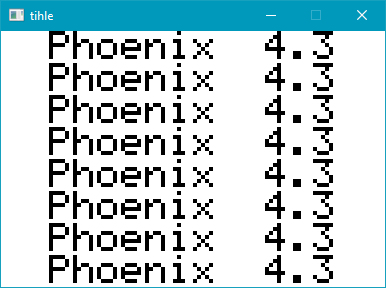 The string 'Phoenix 4.3' is displayed all the way down the screen.